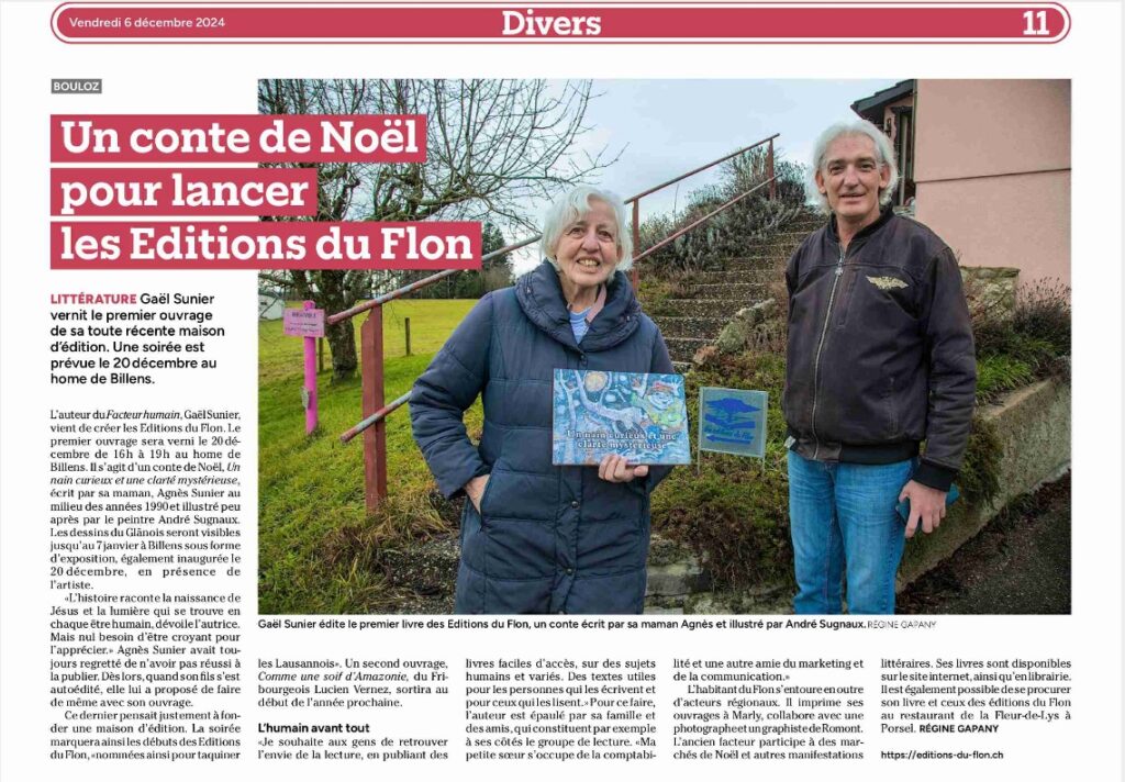 Un conte de Noël pour lancer les Editions du Flon