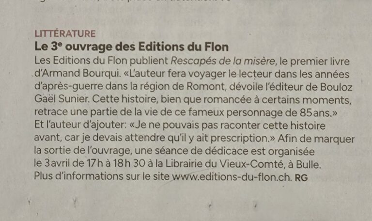Le 3e ouvrage des Editions du Flon