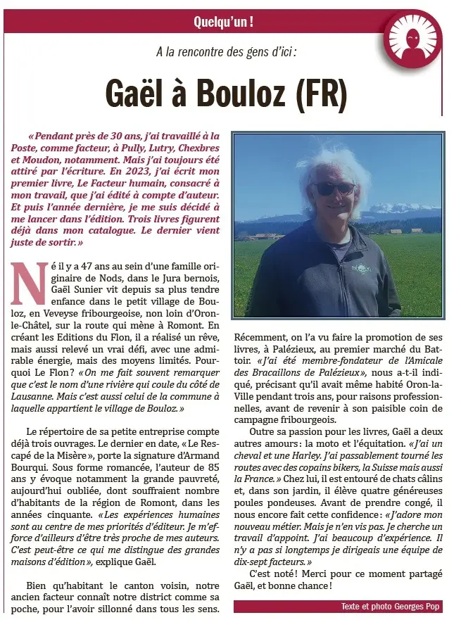 A la rencontre des gens d'ici : Gaël à Bouloz (FR)